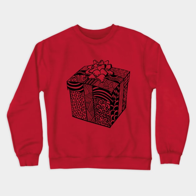 Christmas Present Zentangle Crewneck Sweatshirt by holidaystore